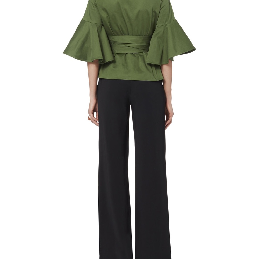 Alexis Kiera Poplin Wrap Top. Olive/Army. Size Large. Intermix - Picture 12 of 13